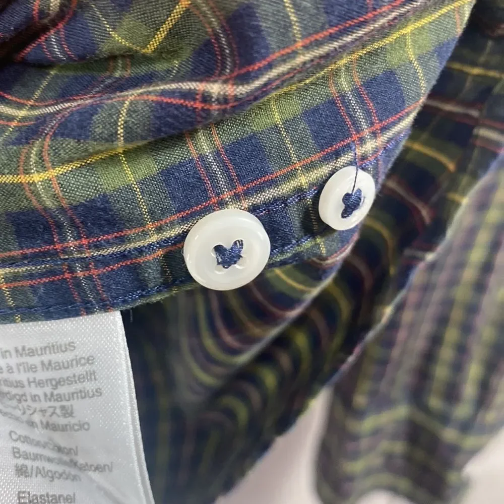 J Crew Mens Slim Fit Plaid Stretch Secret Wash Button Down Shirt